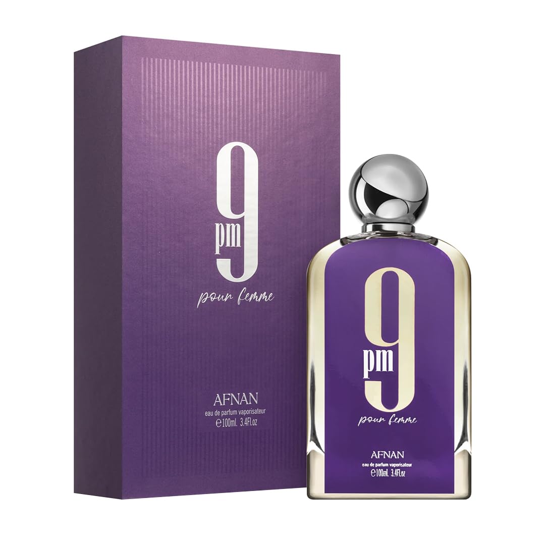 Afnan 9 PM Pour Femme Eau De Parfum, 3.4 Fl. Oz / 100ml