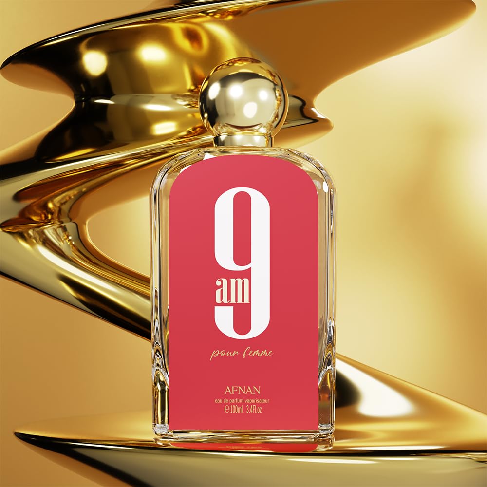 Afnan 9 AM Pour Femme Eau De Parfum, 3.4 Fl. Oz / 100ml