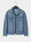 Balenciaga Cursive Logo Print Denim Jacket – Men's Luxury Light Blue Button-Up Jean Jacket