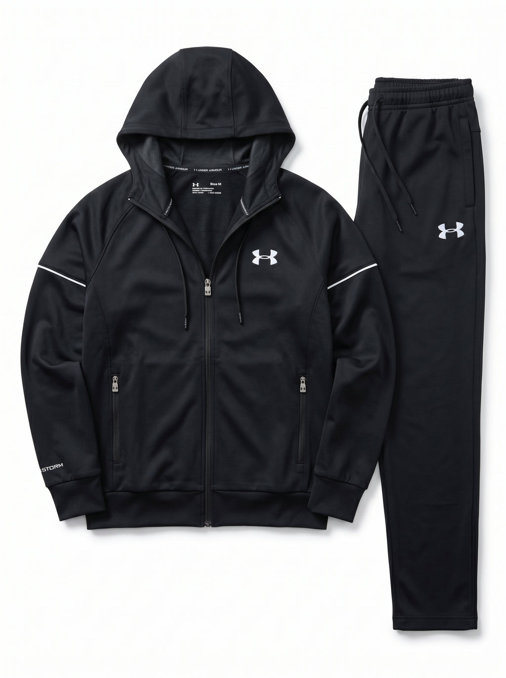 Under Armour Men's Hooded Tracksuit Set – Full-Zip Performance Jacket and Jogger Pants Fleece Sportswear