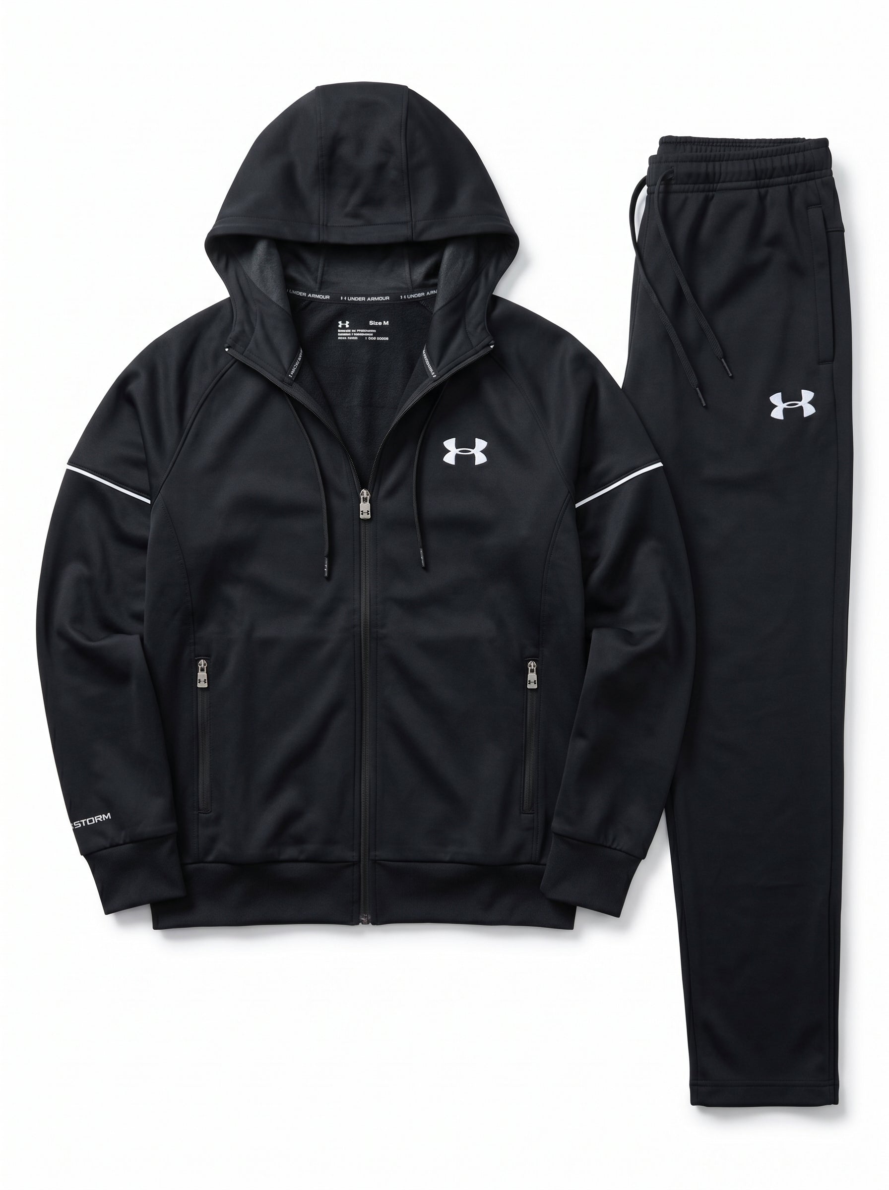Under Armour Men's Hooded Tracksuit Set – Full-Zip Performance Jacket and Jogger Pants Fleece Sportswear