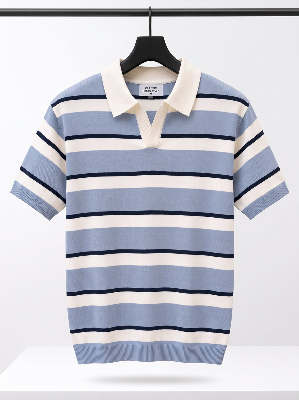 Men's Short Sleeve Knit Henley Shirt – Textured  Casual Polo Knitwear