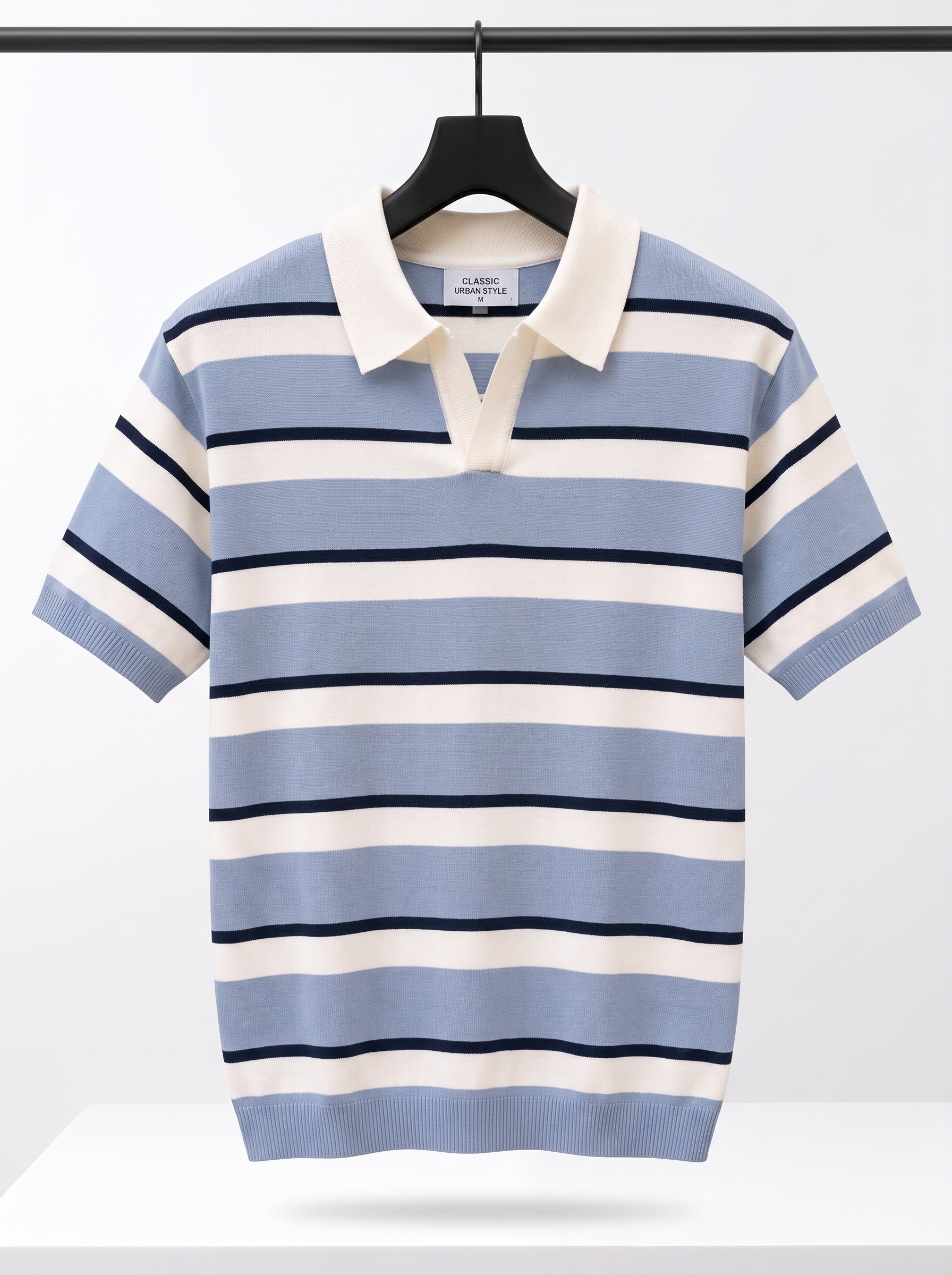 Men's Short Sleeve Knit Henley Shirt – Textured  Casual Polo Knitwear