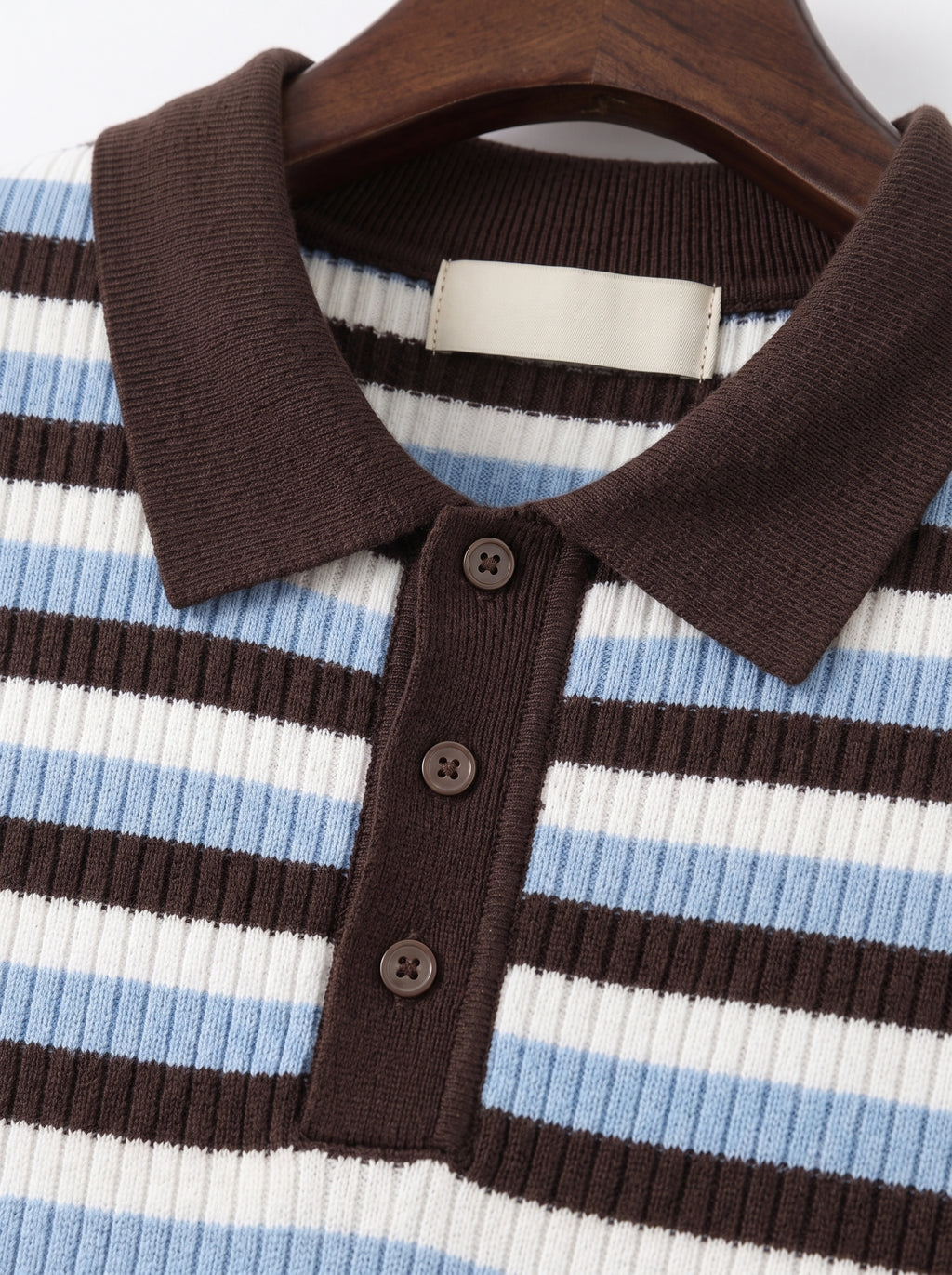 Men's Ribbed Knit Polo Shirt – Short Sleeve Striped Sweater Polo, Retro Multi-Color Casual Knitwear