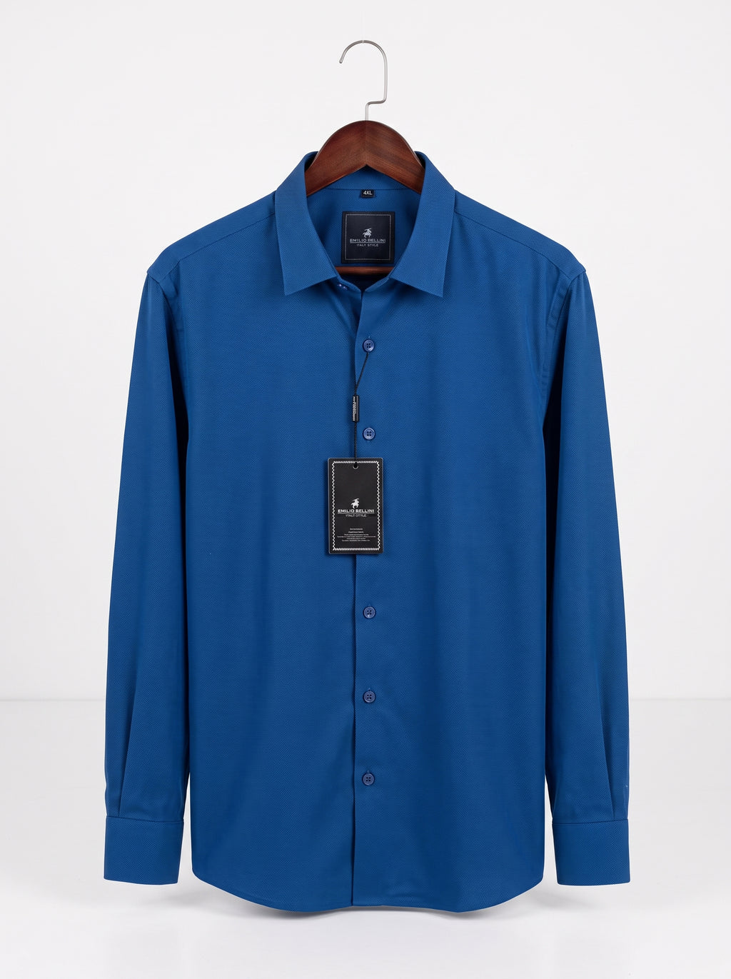 Emilio Bellini Men’s Premium Textured Dress Shirt – Italian Style Long-Sleeve Button-Down