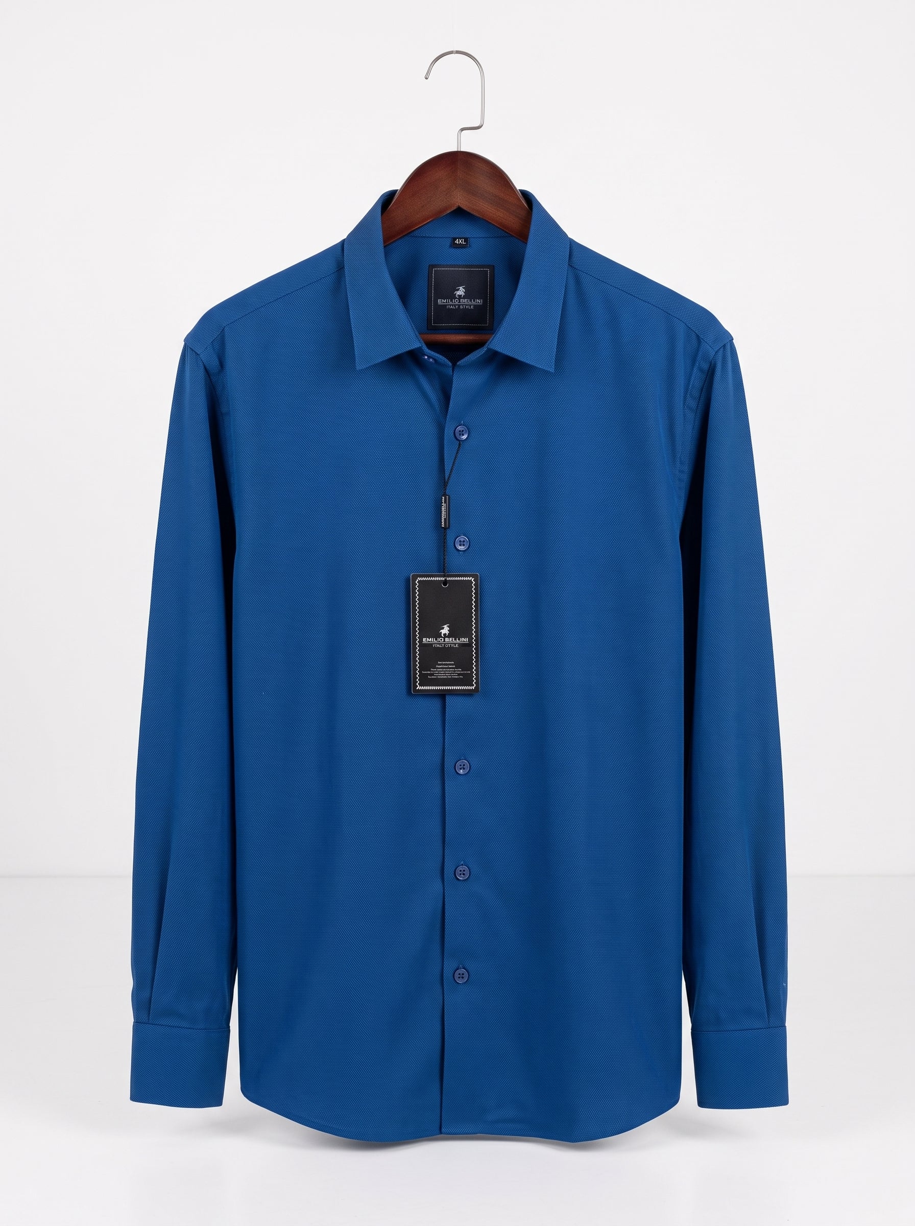 Emilio Bellini Men’s Premium Textured Dress Shirt – Italian Style Long-Sleeve Button-Down