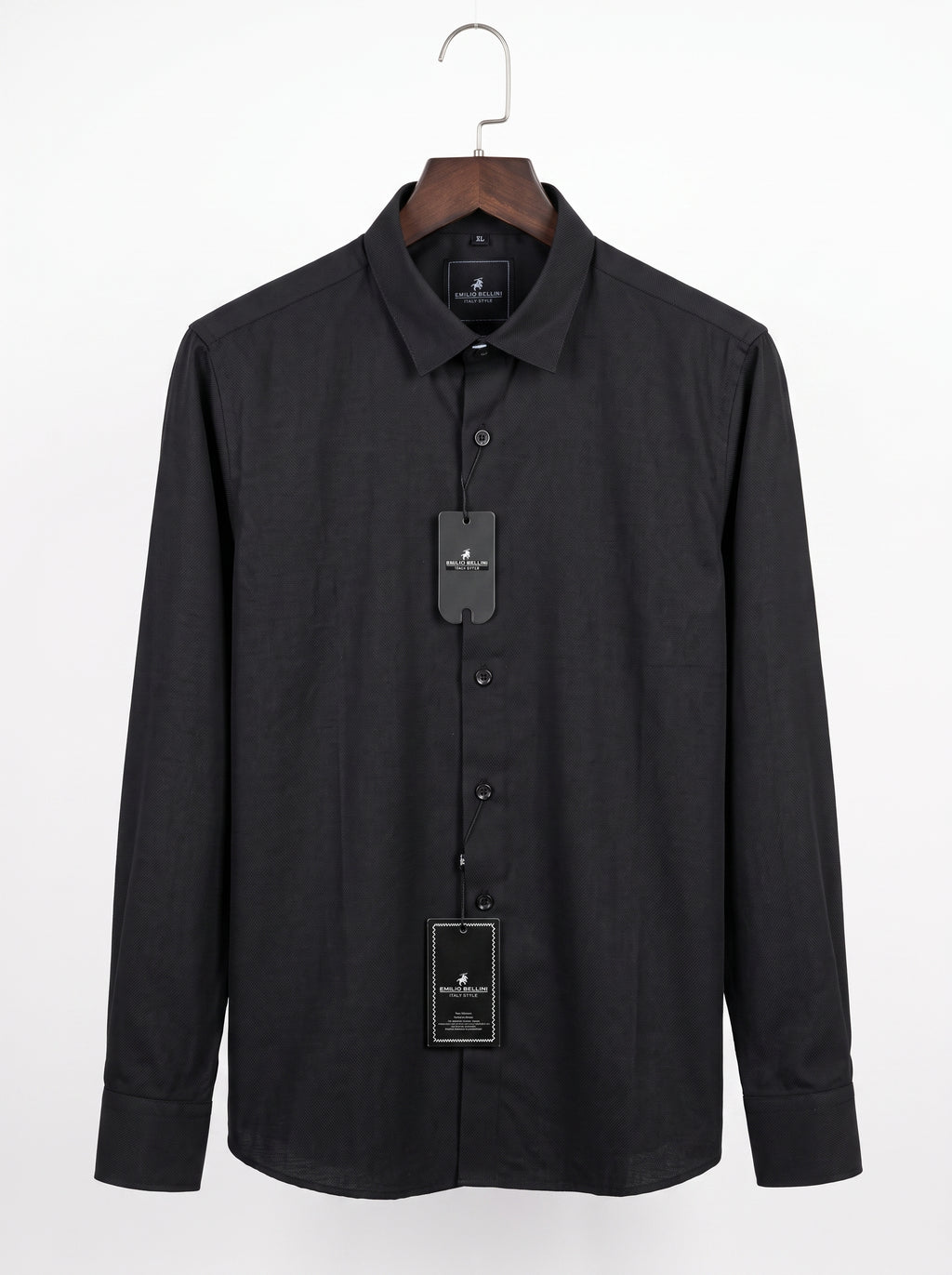 Emilio Bellini Men’s Premium Textured Dress Shirt – Italian Style Long-Sleeve Button-Down