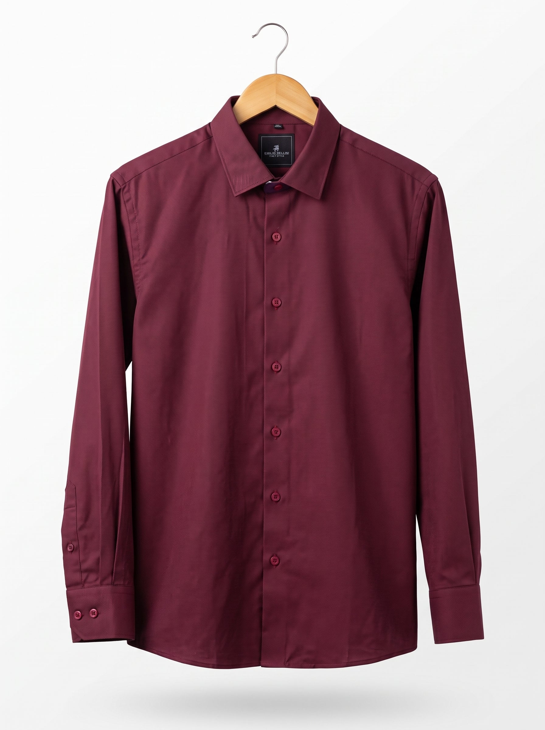 Emilio Bellini Men’s Premium Textured Dress Shirt – Italian Style Long-Sleeve Button-Down