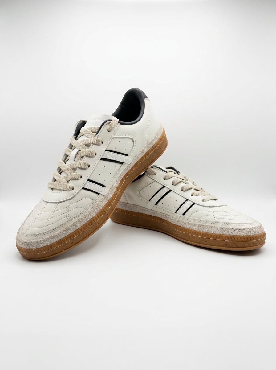 Men's Brown Suede Casual Sneakers - Retro Low Top Gum Sole Shoes