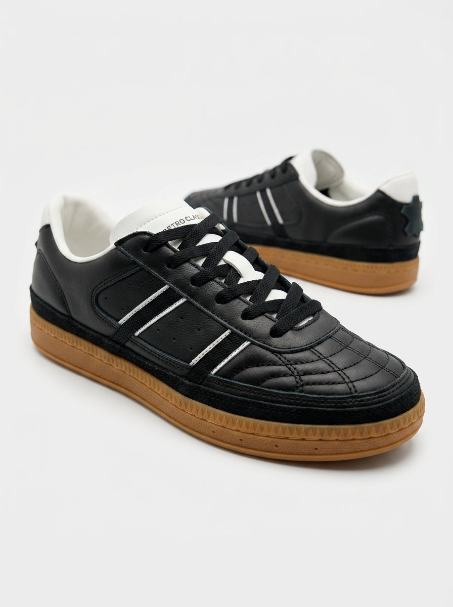 Men's Brown Suede Casual Sneakers - Retro Low Top Gum Sole Shoes