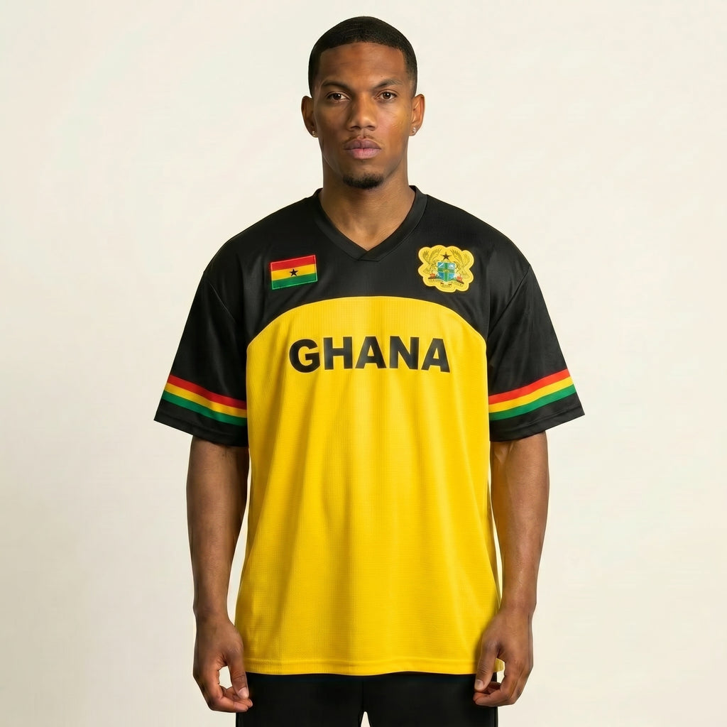 Ghana Black Star Jersey - Good Quality Black and Yellow Design