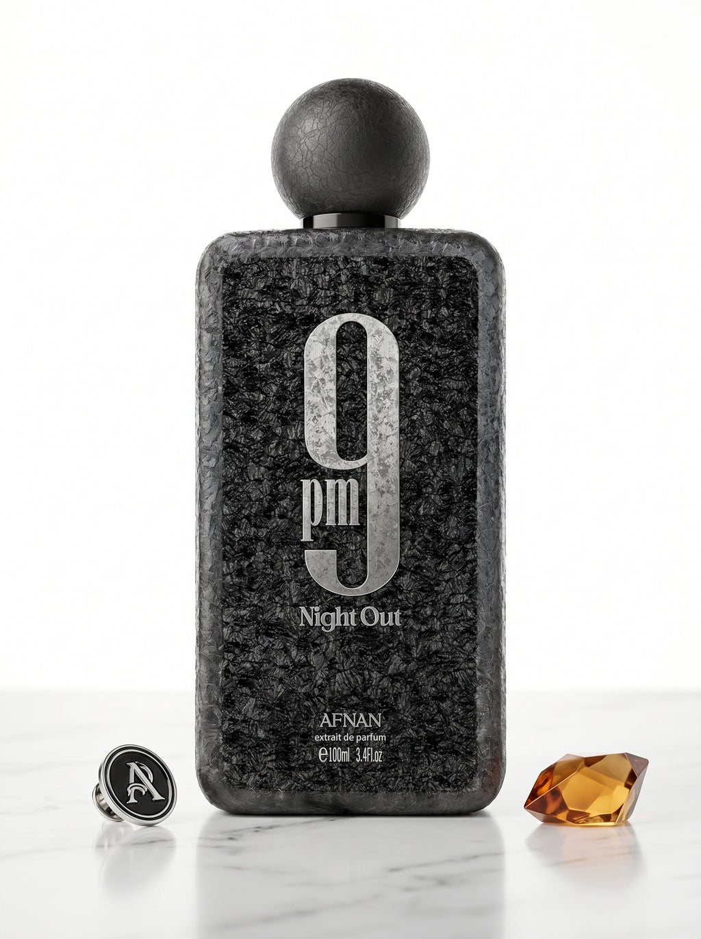 Afnan 9 PM Night Out Unisex Extrait de Parfum, 3.4 Fl. Oz / 100ml