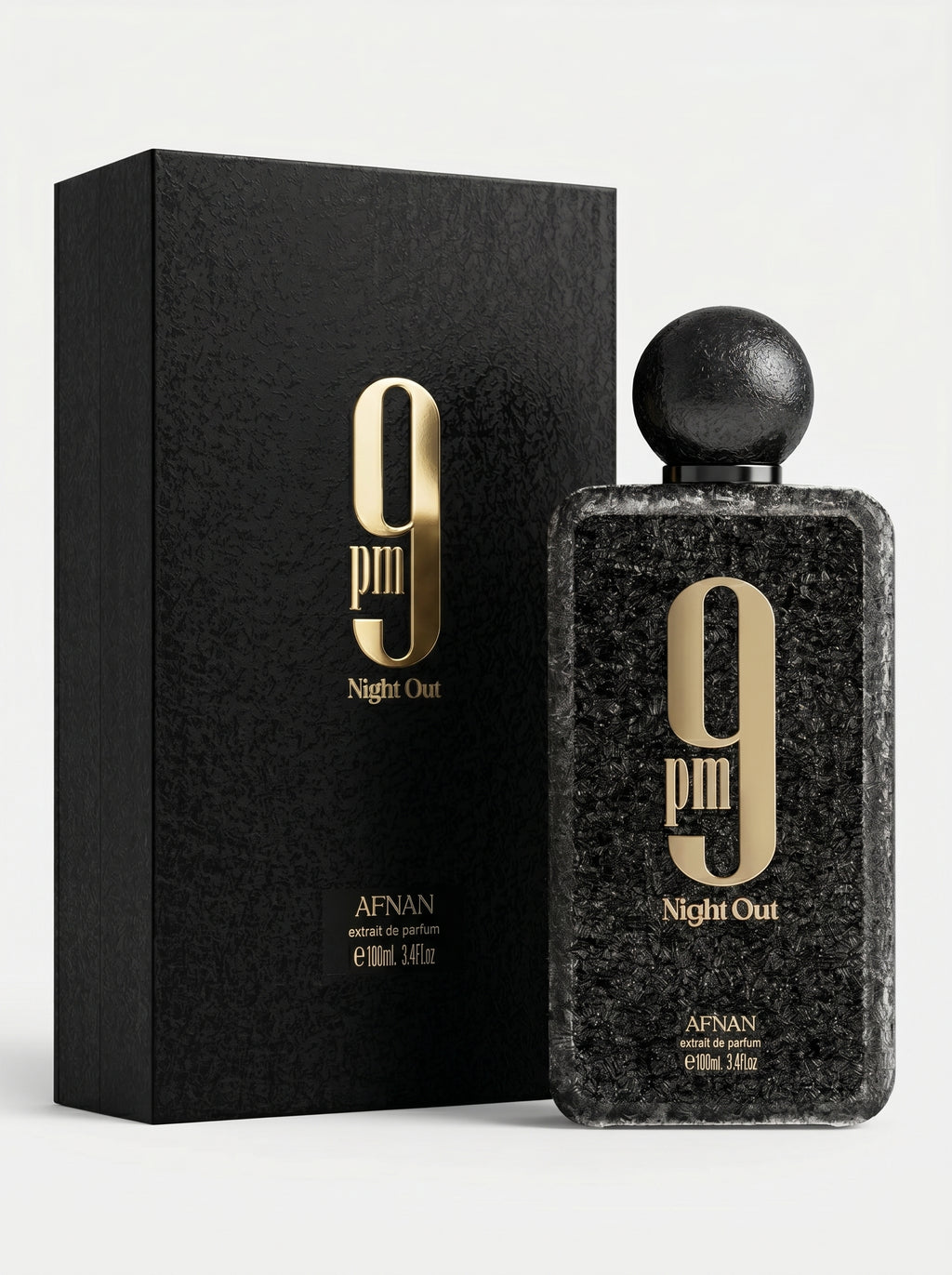 Afnan 9 PM Night Out Unisex Extrait de Parfum, 3.4 Fl. Oz / 100ml