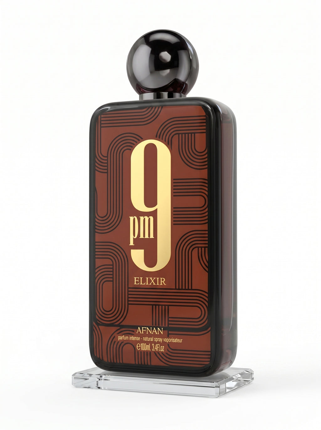 Afnan 9 PM Elixir Unisex Extrait de Parfum, 3.4 Fl. Oz / 100ml
