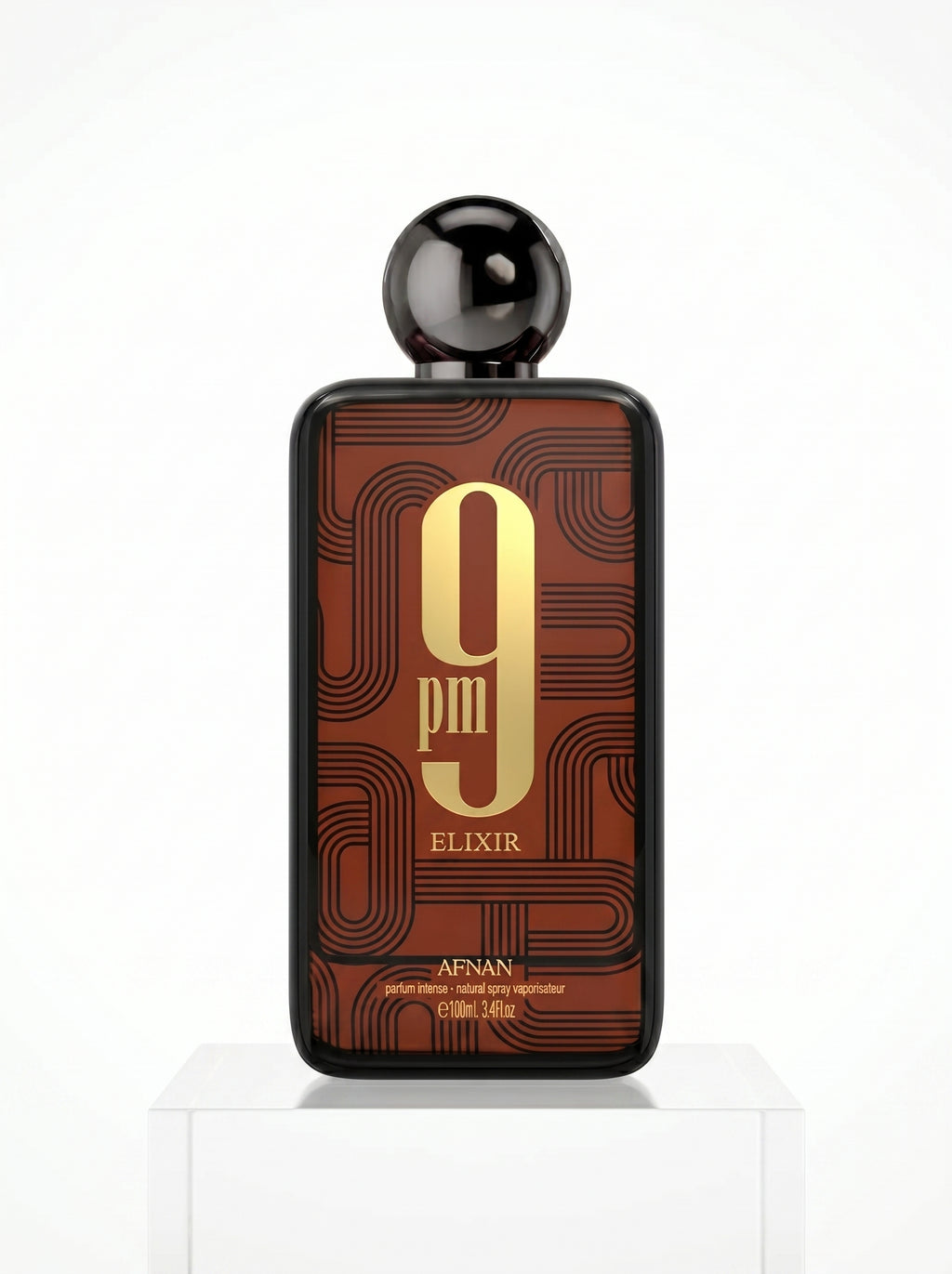 Afnan 9 PM Elixir Unisex Extrait de Parfum, 3.4 Fl. Oz / 100ml