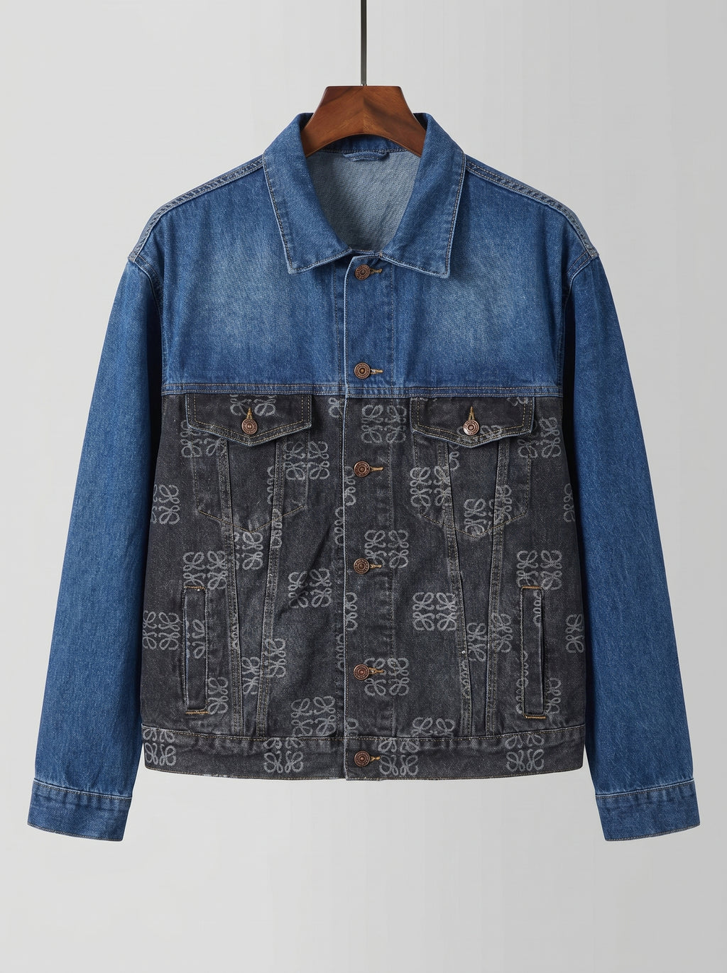Loewe Anagram Two-Tone Denim Jacket