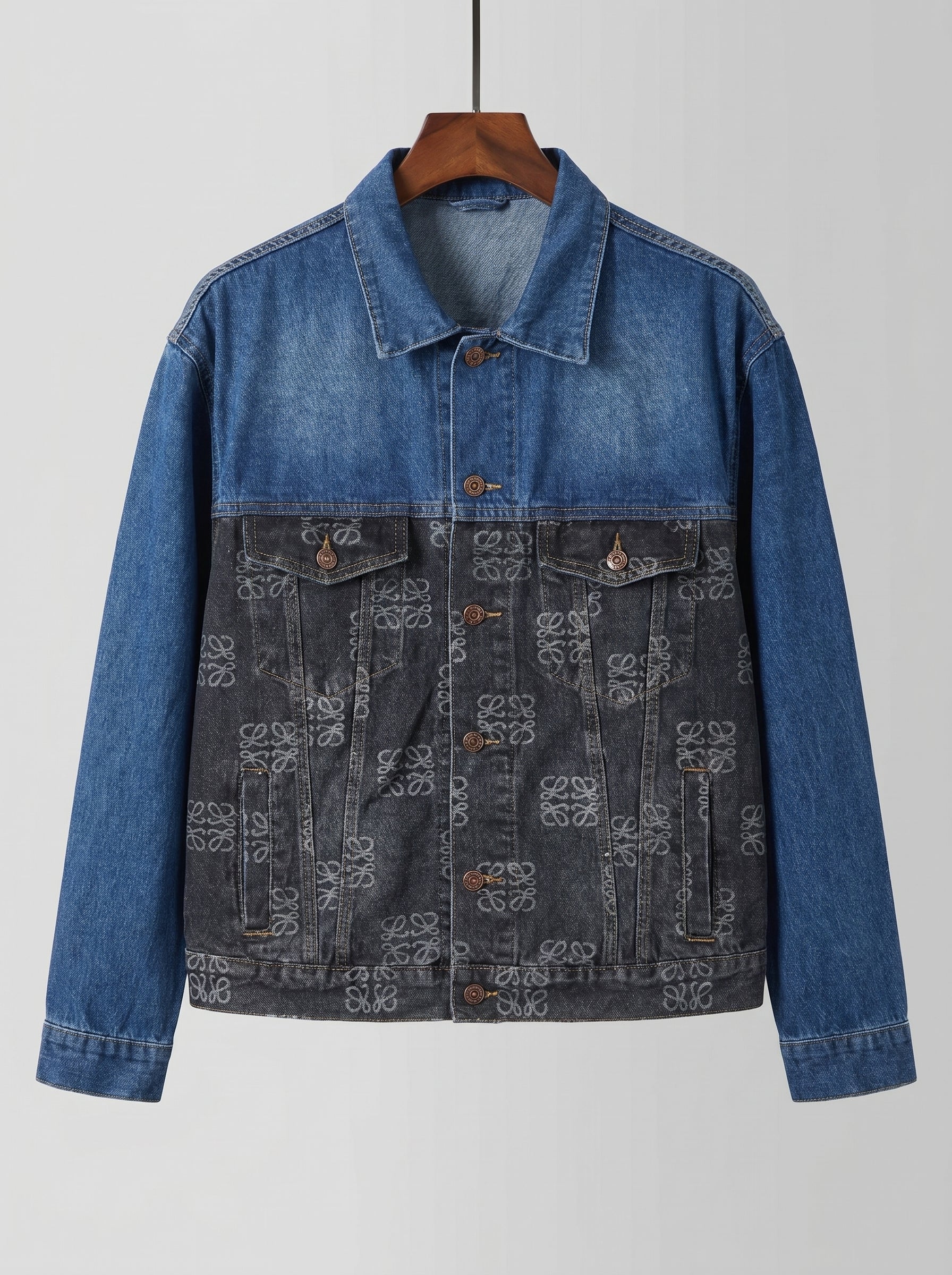Loewe Anagram Two-Tone Denim Jacket
