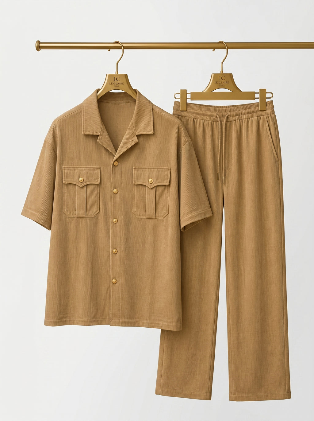 Men's Relaxed Fit Ribbed Two-Piece Co-Ord Set