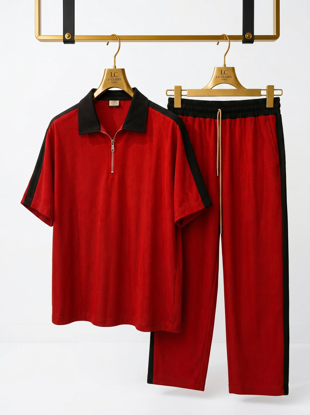 Men's Relaxed Fit Ribbed Two-Piece Co-Ord Set
