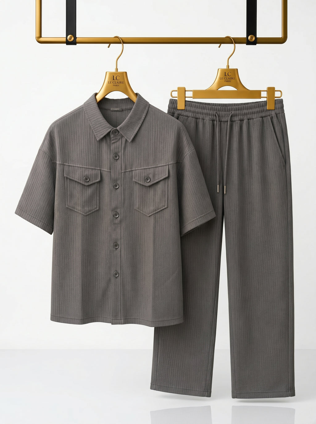 Men's Relaxed Fit Ribbed Two-Piece Co-Ord Set