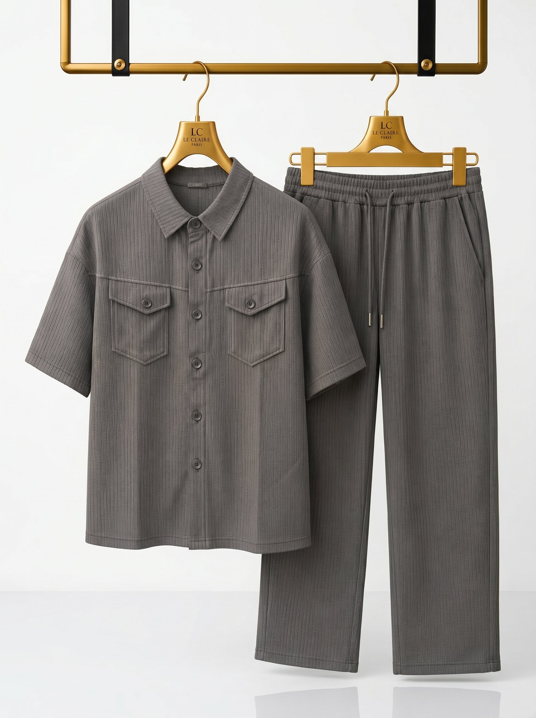 Men's Relaxed Fit Ribbed Two-Piece Co-Ord Set