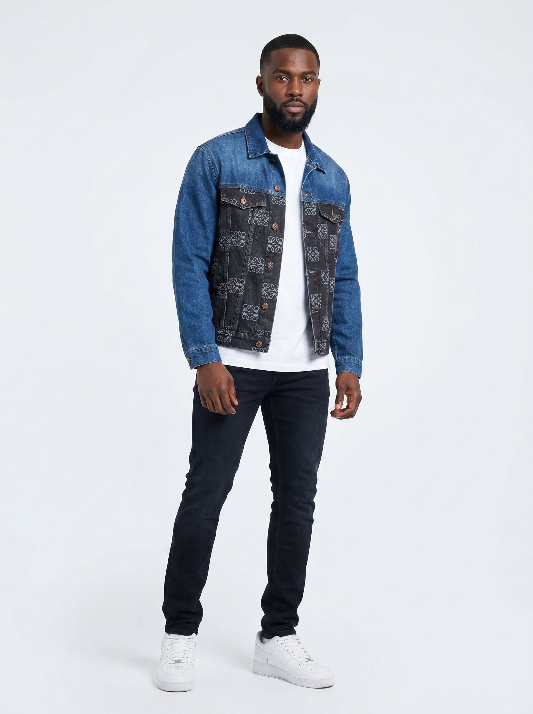 Loewe Anagram Two-Tone Denim Jacket
