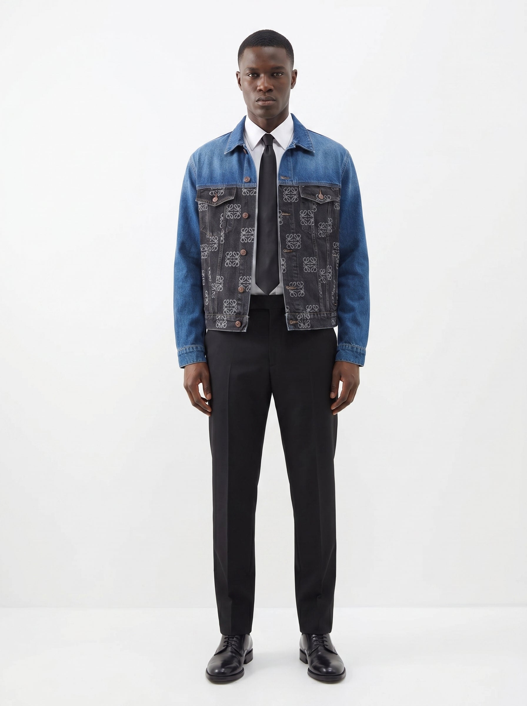 Loewe Anagram Two-Tone Denim Jacket