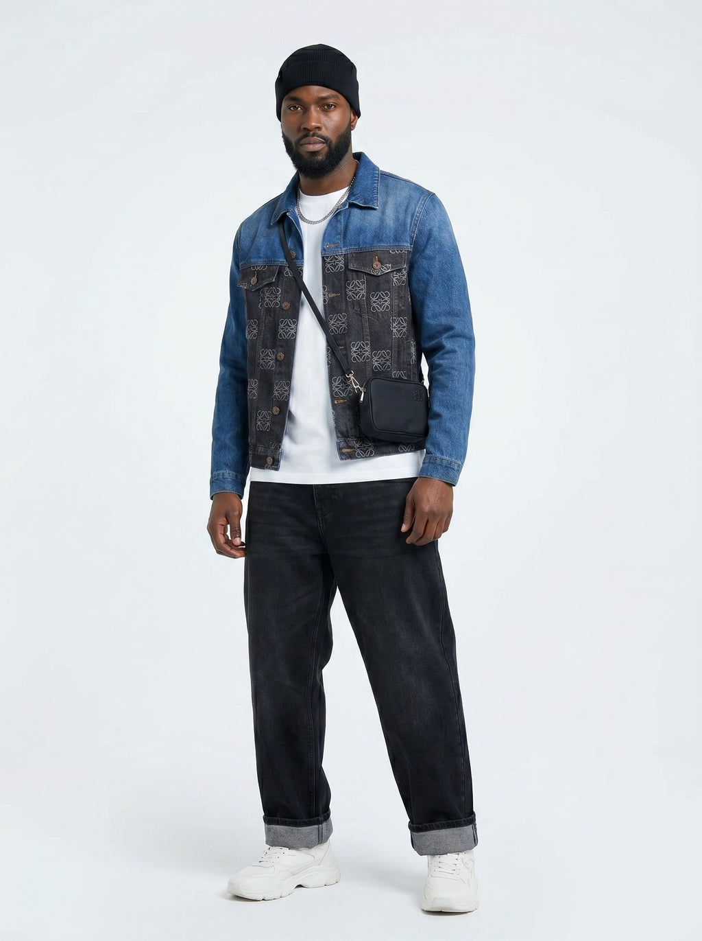 Loewe Anagram Two-Tone Denim Jacket