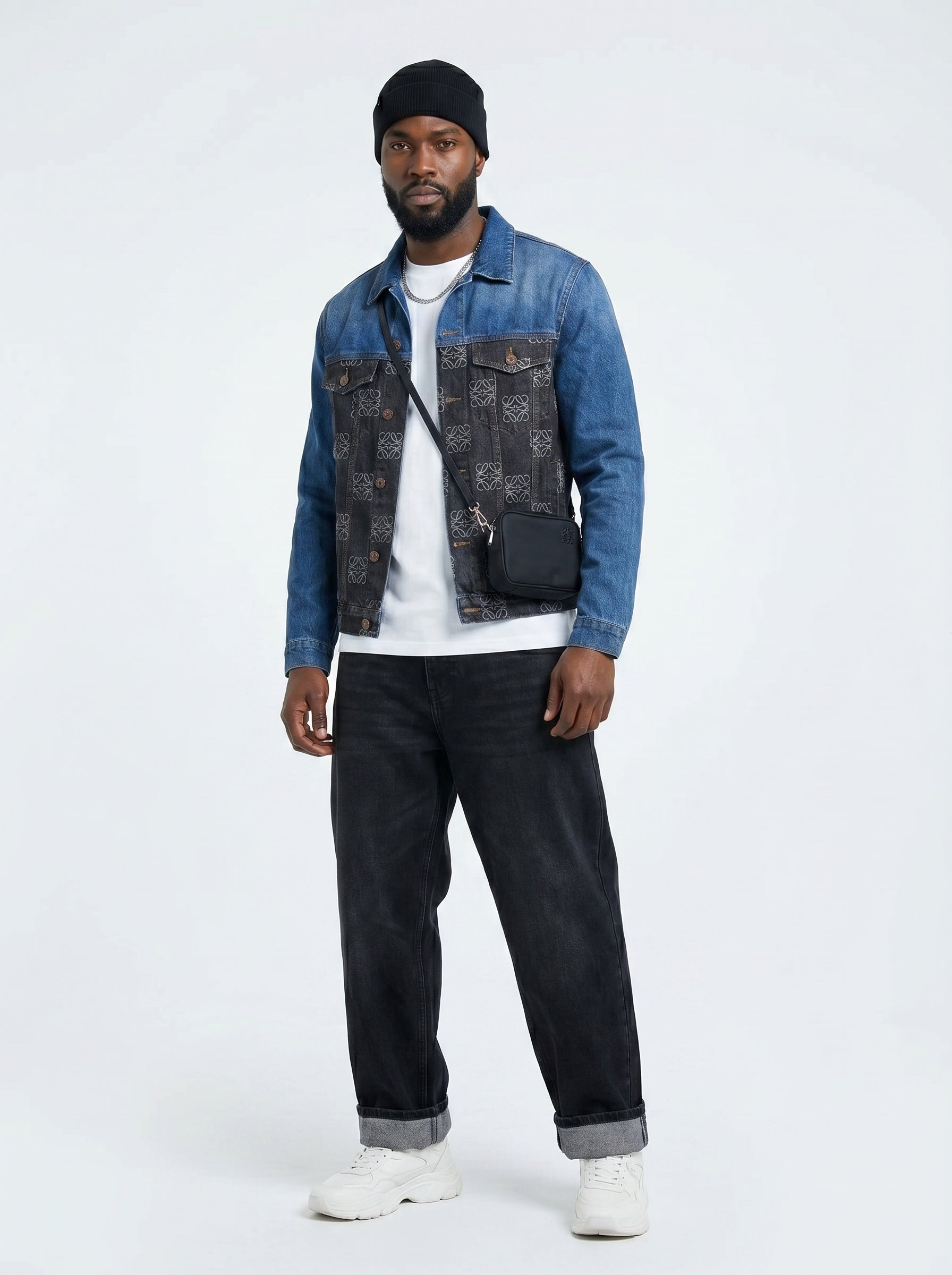 Loewe Anagram Two-Tone Denim Jacket