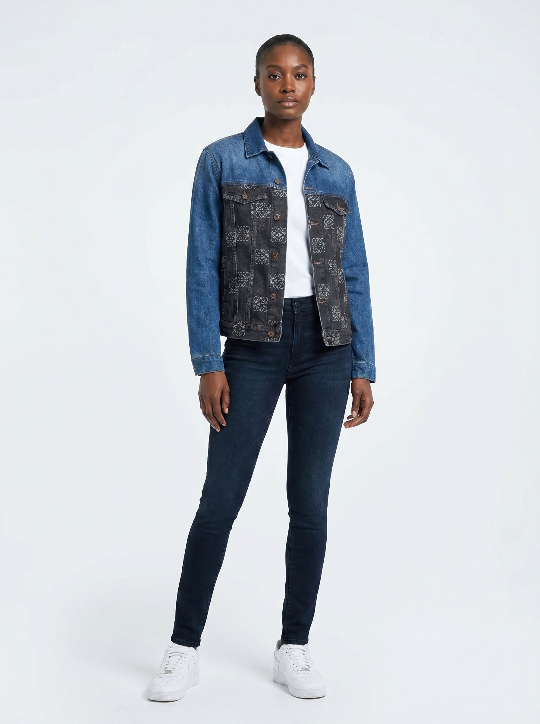 Loewe Anagram Two-Tone Denim Jacket