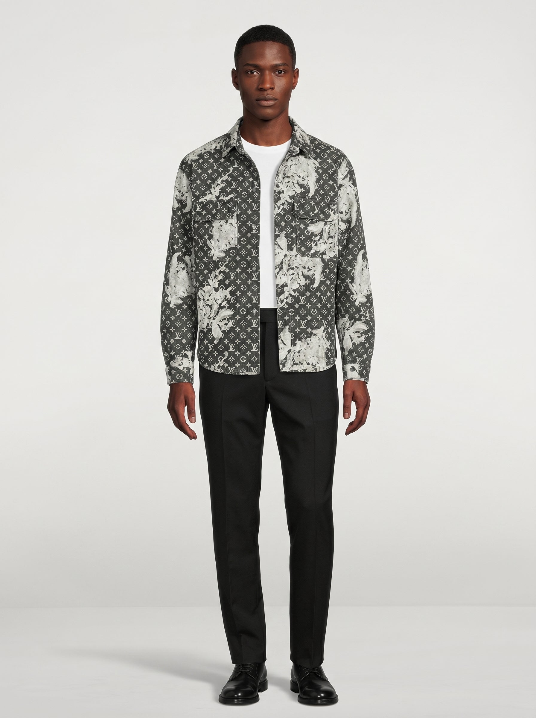 Louis Vuitton Monogram Bleach Denim Shirt Jacket