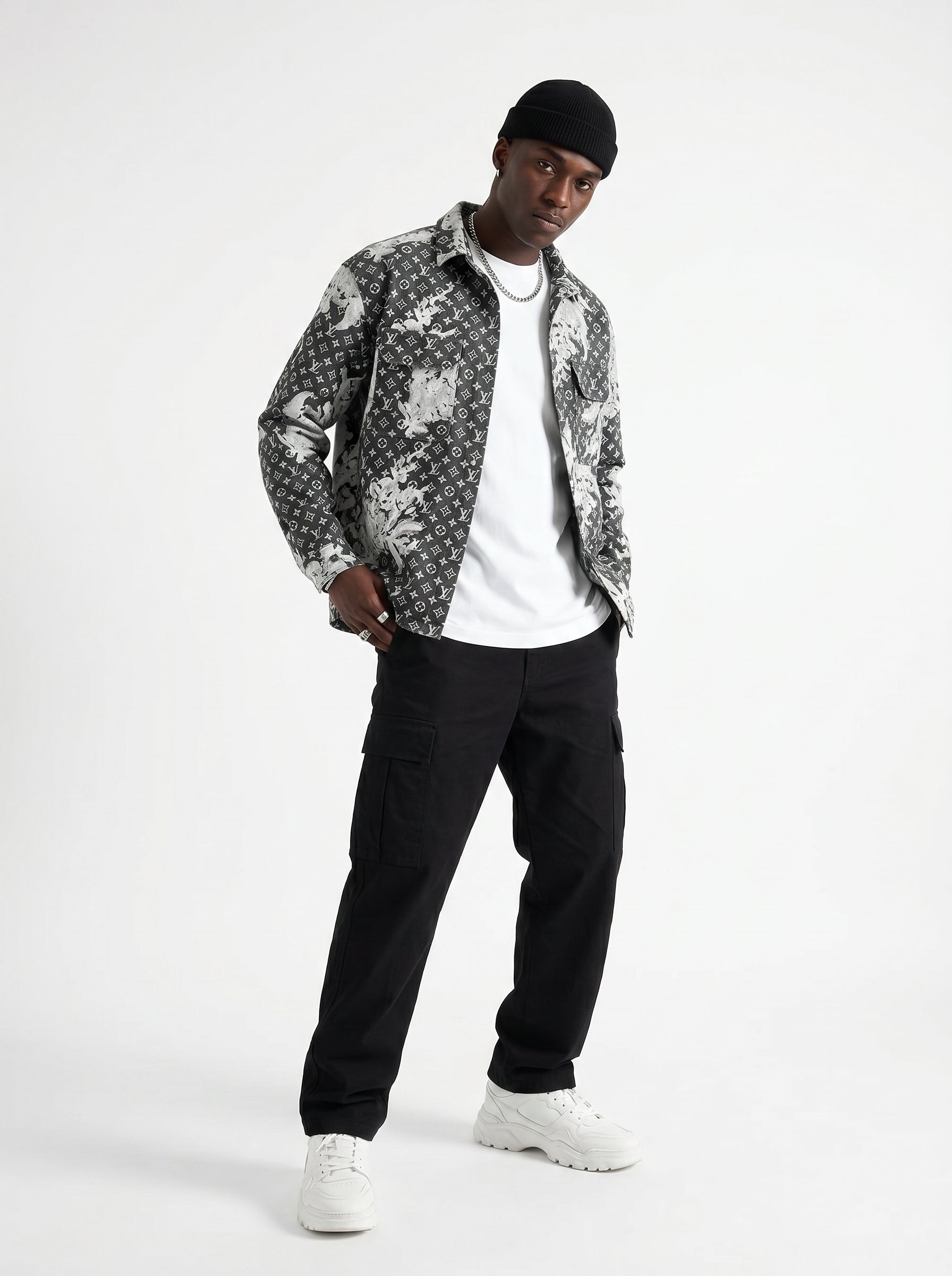 Louis Vuitton Monogram Bleach Denim Shirt Jacket