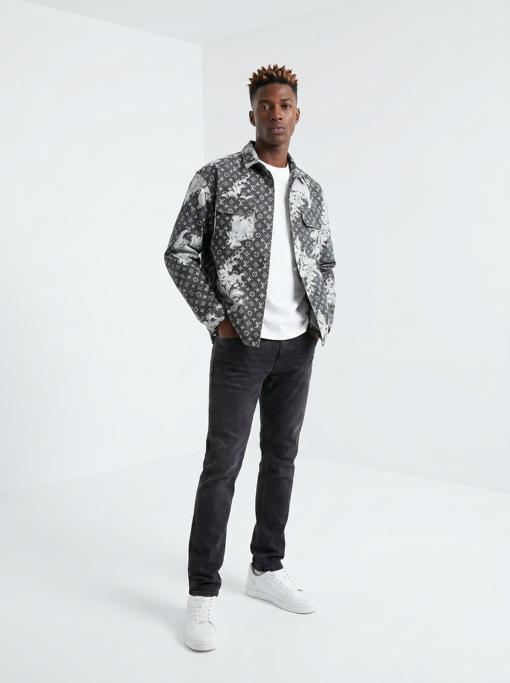 Louis Vuitton Monogram Bleach Denim Shirt Jacket