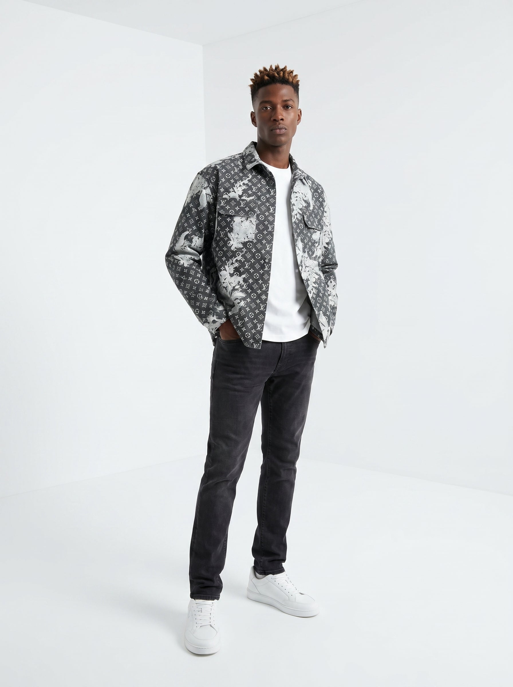 Louis Vuitton Monogram Bleach Denim Shirt Jacket