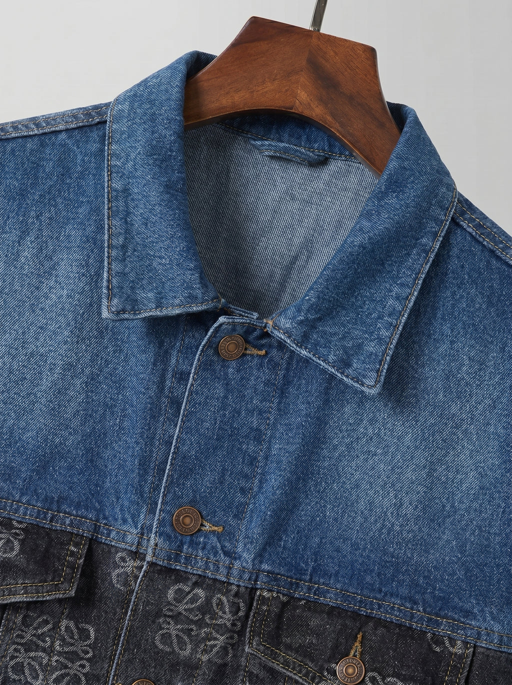 Loewe Anagram Two-Tone Denim Jacket