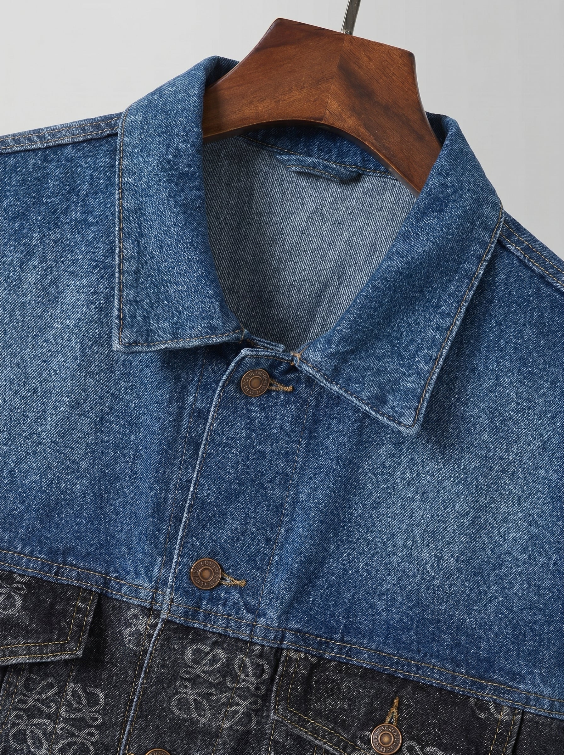 Loewe Anagram Two-Tone Denim Jacket